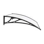 Instahut Window Door Awning Canopy 1mx2m Transparent Sheet Black Plastic Frame - Home & Garden > Shading