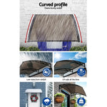 Instahut Window Door Awning Canopy 1mx4m Brown Sheet Black Plastic Frame - Home & Garden > Shading