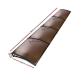 Instahut Window Door Awning Canopy 1mx4m Brown Sheet Black Plastic Frame - Home & Garden > Shading