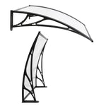 Instahut Window Door Awning Canopy 1mx4m Transparent Sheet Black Plastic Frame - Home & Garden > Shading