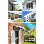 Instahut Window Door Awning Canopy 1mx4m Transparent Sheet Black Plastic Frame - Home & Garden > Shading