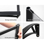 Instahut Window Door Awning Canopy 1mx4m Transparent Sheet Black Plastic Frame - Home & Garden > Shading