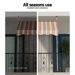 Instahut Window Fixed Pivot Arm Awning Outdoor Door Canopy 2X1.8M Beige/Brown - Home & Garden > Shading