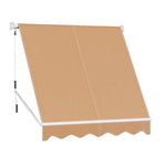 Instahut Window Fixed Pivot Arm Awning Outdoor Retractable Canopy 2.1X2.1M Beige - Home & Garden > Shading