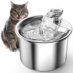 Intelligent Stainless Steel Pet Water Fountain with Smart Sensor USB Plug and Auto Power-Off Function - Pet Care > Cat