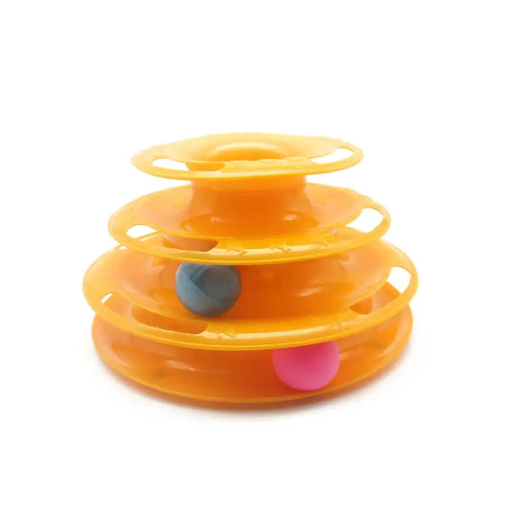 Interactive Cat Track Tower 3 Level LED Ball with Light - Kitten Chase Play Toy - Pet Care > Toys > Cat Toys