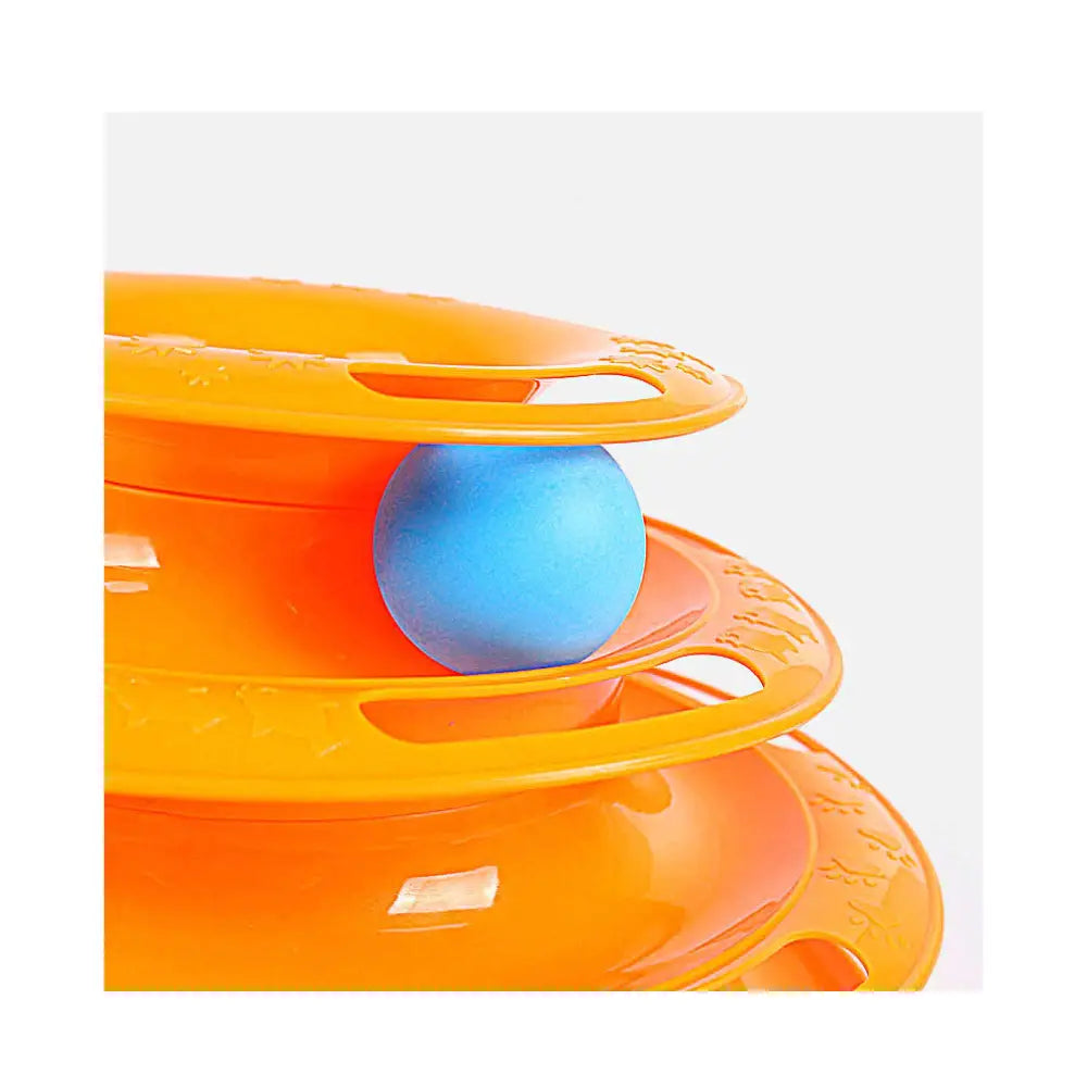 Interactive Cat Track Tower 3 Level LED Ball with Light - Kitten Chase Play Toy - Pet Care > Toys > Cat Toys