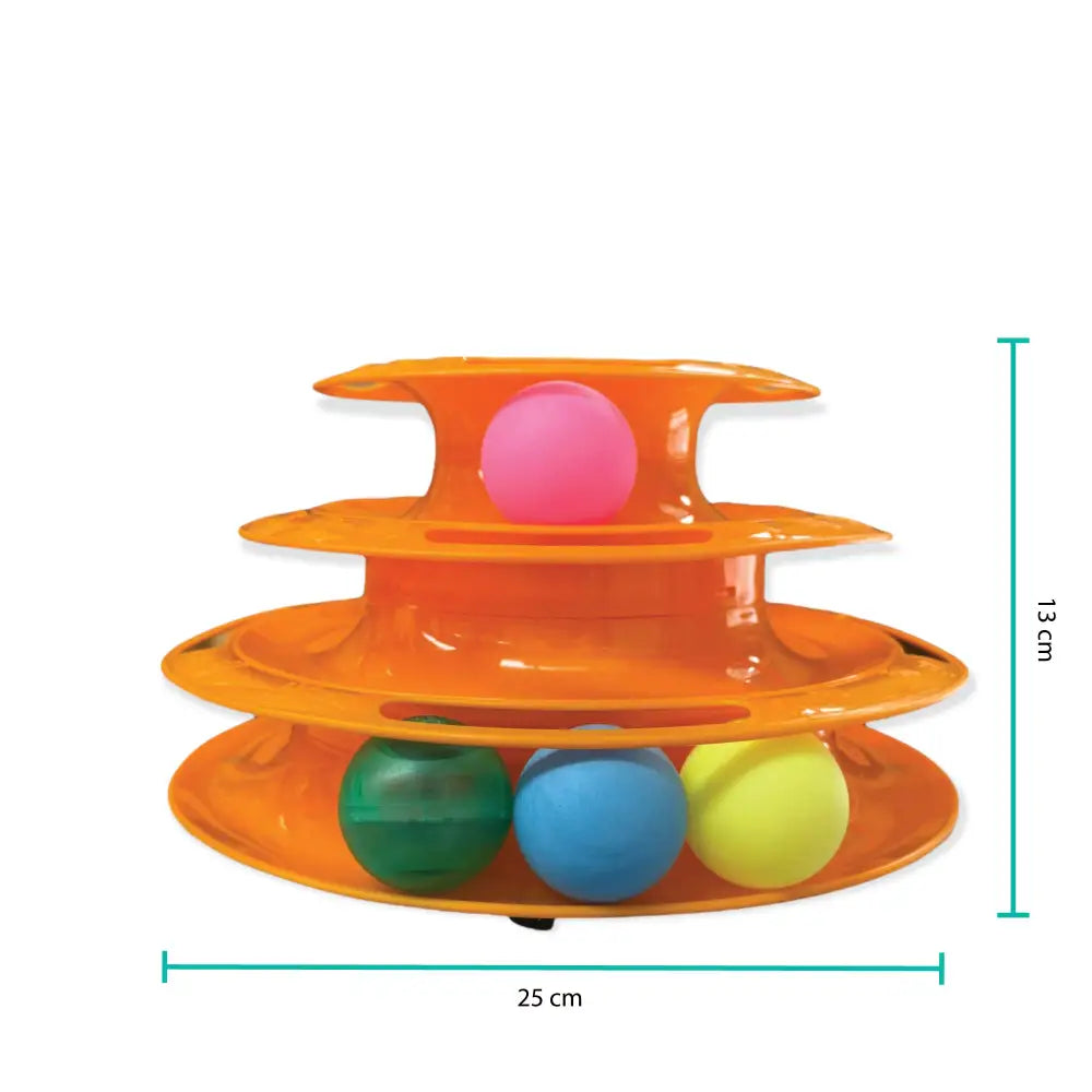 Interactive Cat Track Tower 3 Level LED Ball with Light - Kitten Chase Play Toy - Pet Care > Toys > Cat Toys
