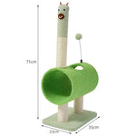 Interactive Cat Tunnel & Scratching Post with Spring Toy - Cozy Playtime for Kittens green 35*23*71cm - Pet Care > Cat