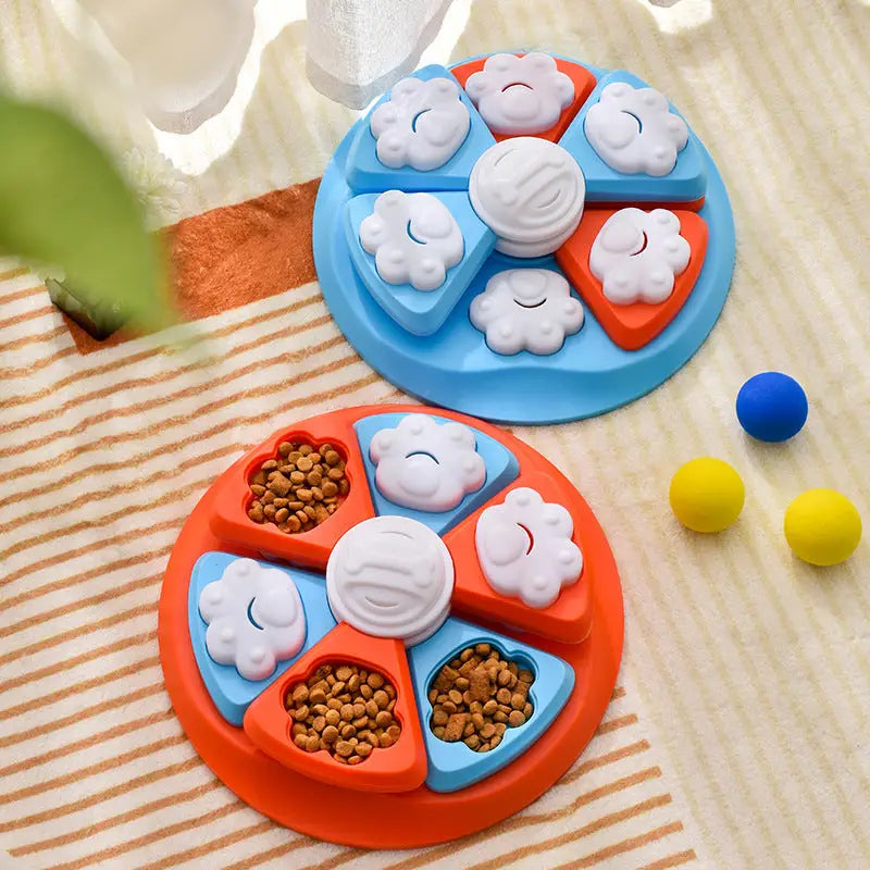Interactive Dog Puzzle Feeder Toy - IQ Training & Slow Feeder with Anti-Skid Base(blue) - Pet Care > Dog Supplies > Dog