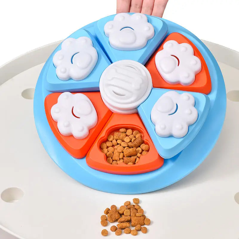 Interactive Dog Puzzle Feeder Toy - IQ Training & Slow Feeder with Anti-Skid Base(blue) - Pet Care > Dog Supplies > Dog
