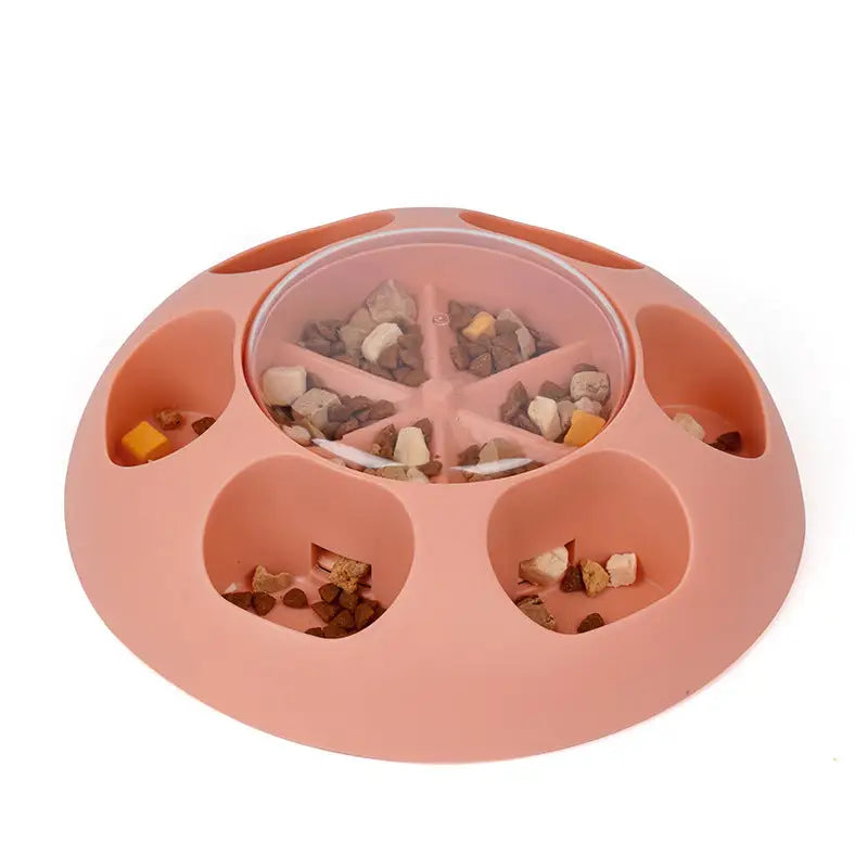 Interactive Pet Slow Feeder & Puzzle Toy - Press to Dispense Food Improves Digestion(pink) - Pet Care > Dog Supplies >