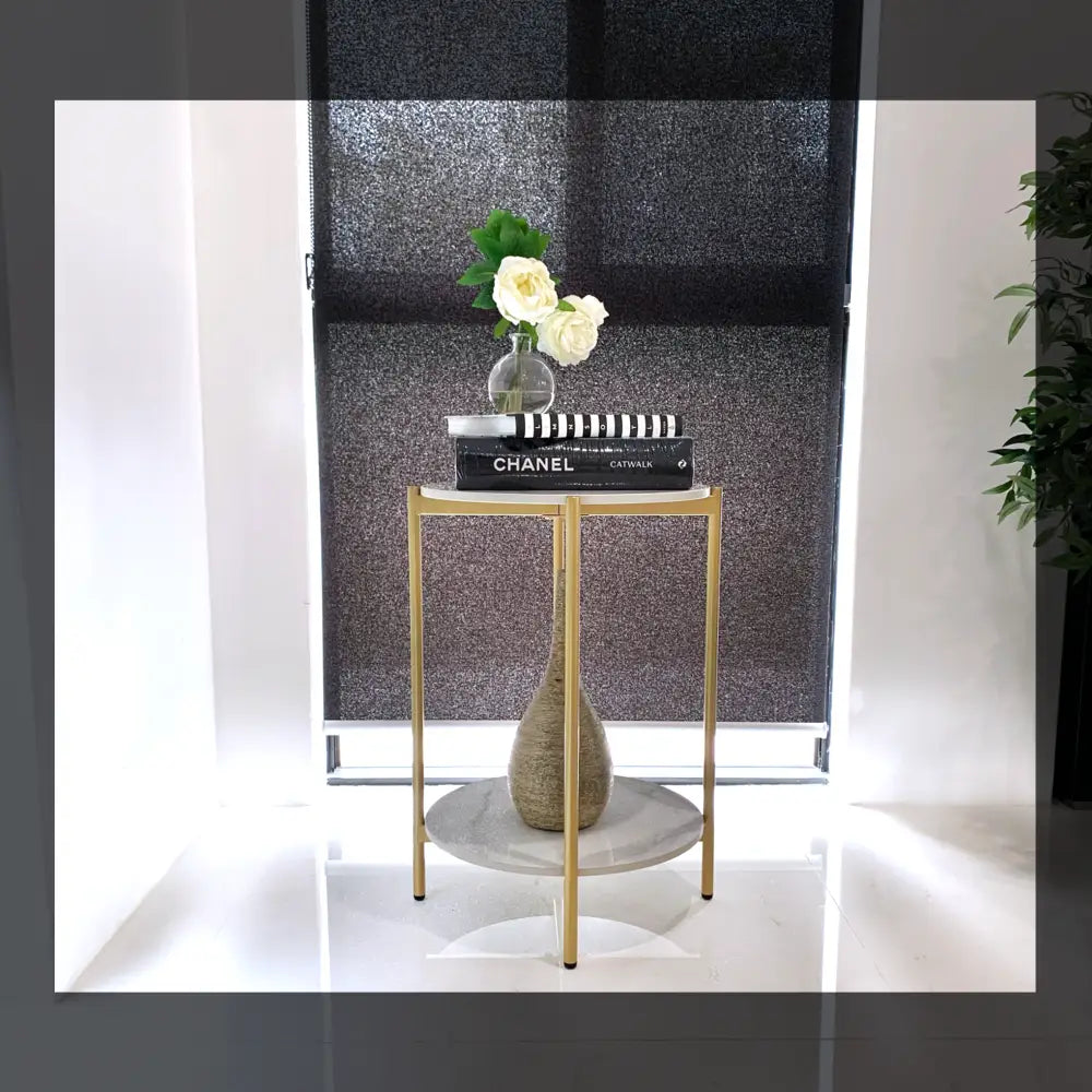 Interior Ave - Alba Gold Side Table - Furniture > Living Room