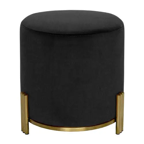 Interior Ave - Apollo Velvet Ottoman - Black - Furniture > Bar Stools & Chairs > Arm Chairs & Recliners