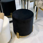Interior Ave - Apollo Velvet Ottoman - Black - Furniture > Bar Stools & Chairs > Arm Chairs & Recliners