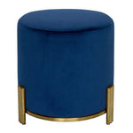 Interior Ave - Apollo Velvet Ottoman - Blue - Furniture > Bar Stools & Chairs > Arm Chairs & Recliners