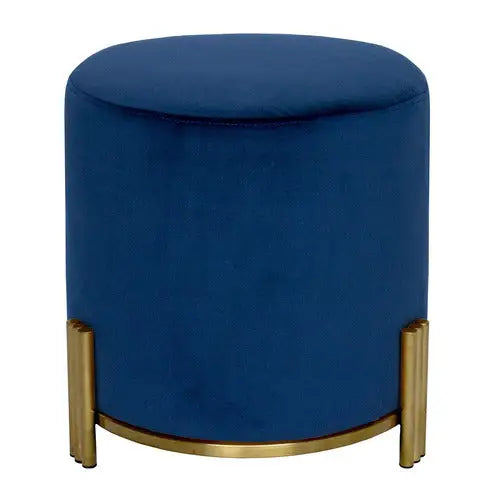 Interior Ave - Apollo Velvet Ottoman - Blue - Furniture > Bar Stools & Chairs > Arm Chairs & Recliners
