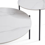 Interior Ave - Bianco Nested Coffee Table Set - White Marble Stone - Furniture > Living Room > Coffee Tables