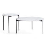 Interior Ave - Bianco Nested Coffee Table Set - White Marble Stone - Furniture > Living Room > Coffee Tables
