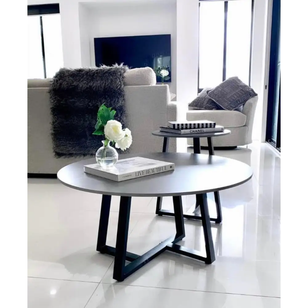 Interior Ave - Broadway Two Tier Stone Coffee Table Set - Furniture > Living Room