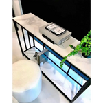 Interior Ave - Bronte Dual Layer Marble Stone Console - Marble & Black - Furniture > Living Room