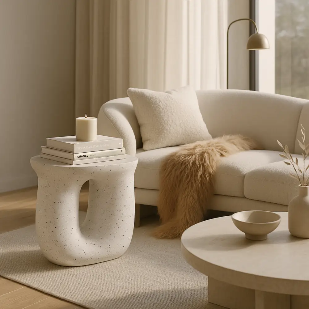 Interior Ave - Cosmo Terrazzo Accent Side Table - Furniture > Bedroom > Bedside Tables