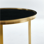 Interior Ave - Designer Giselle Black Glass & Brushed Gold Coffee Table Set - Furniture > Living Room
