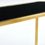 Interior Ave - Designer Giselle Black Glass & Brushed Gold Console Table - Furniture > Living Room
