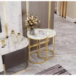 Interior Ave - Deva Gold Nested Side Table Set - Furniture > Dining > Buffets & Sideboards
