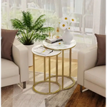 Interior Ave - Deva Gold Nested Side Table Set - Furniture > Dining > Buffets & Sideboards