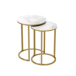 Interior Ave - Deva Gold Nested Side Table Set - Furniture > Dining > Buffets & Sideboards