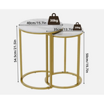 Interior Ave - Deva Gold Nested Side Table Set - Furniture > Dining > Buffets & Sideboards