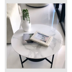 Interior Ave - Duke Round Two Tier Stone Coffee Table - Furniture > Living Room