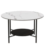Interior Ave - Duke Round Two Tier Stone Coffee Table - Furniture > Living Room
