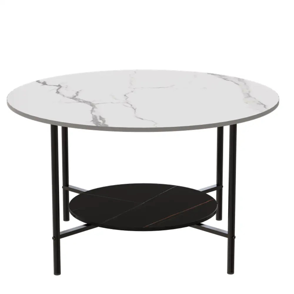 Interior Ave - Duke Round Two Tier Stone Coffee Table - Furniture > Living Room
