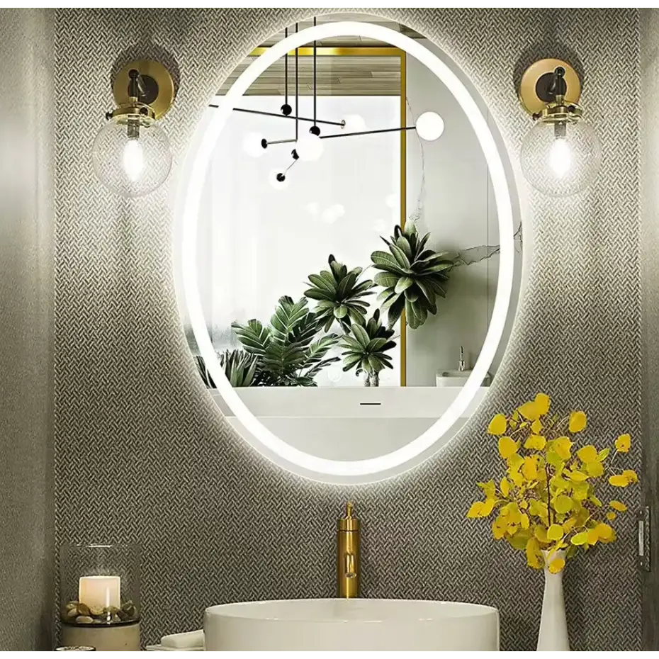 Interior Ave - LED Oval Frameless Salon / Bathroom Wall Mirror - 60 x 80cm - Home & Garden > Decor > Mirrors