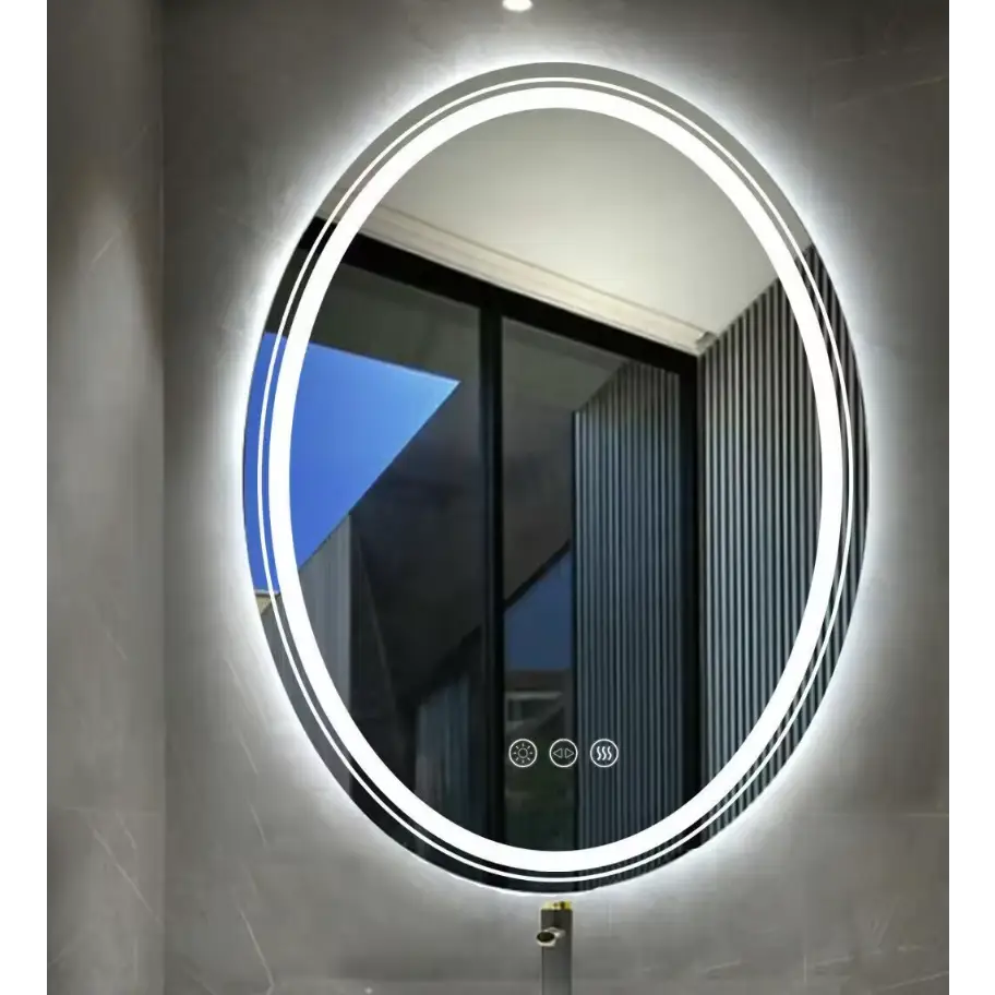 Interior Ave - LED Oval Frameless Salon / Bathroom Wall Mirror - 60 x 80cm - Home & Garden > Decor > Mirrors