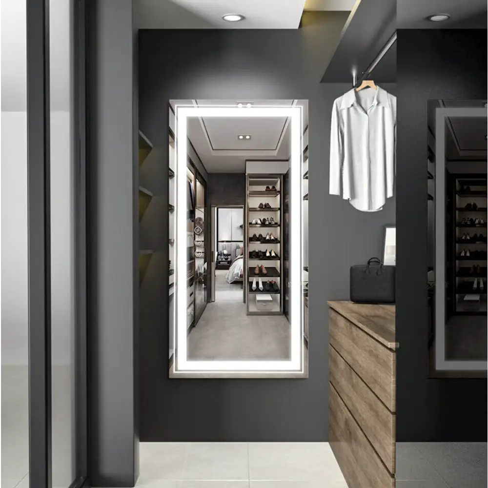 Interior Ave - LED Rectangle Frameless Salon / Bathroom Wall Mirror - 100 x 60cm - Home & Garden > Decor > Mirrors