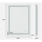 Interior Ave - LED Rectangle Frameless Salon / Bathroom Wall Mirror - 70 x 50cm - Home & Garden > Decor > Mirrors