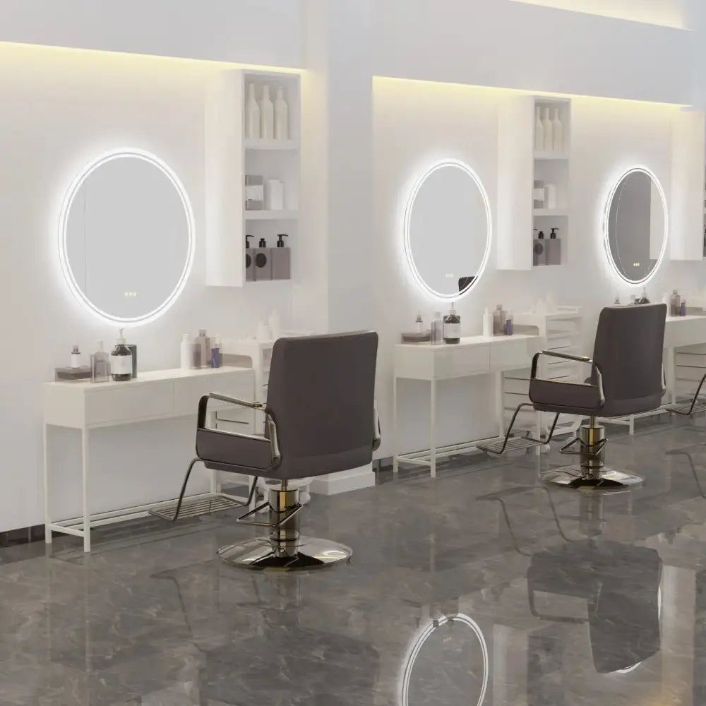 Interior Ave - LED Round Frameless Salon / Bathroom Wall Mirror - 80m - Home & Garden > Decor > Mirrors