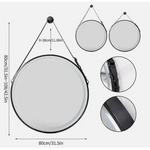 Interior Ave - LED Round Hanging Salon / Bathroom Wall Mirror - Black - 80cm - Home & Garden > Decor > Mirrors