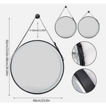 Interior Ave - LED Round Hanging Salon / Bathroom Wall Mirror - Black - 60cm - Home & Garden > Decor > Mirrors