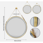 Interior Ave - LED Round Hanging Salon / Bathroom Wall Mirror - Gold - 60cm - Home & Garden > Decor > Mirrors