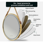Interior Ave - LED Round Hanging Salon / Bathroom Wall Mirror - Gold - 80cm - Home & Garden > Decor > Mirrors
