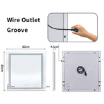 Interior Ave - LED Square Frameless Salon / Bathroom Wall Mirror - 80 x 80cm - Home & Garden > Decor > Mirrors