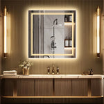 Interior Ave - LED Square Frameless Salon / Bathroom Wall Mirror - 80 x 80cm - Home & Garden > Decor > Mirrors