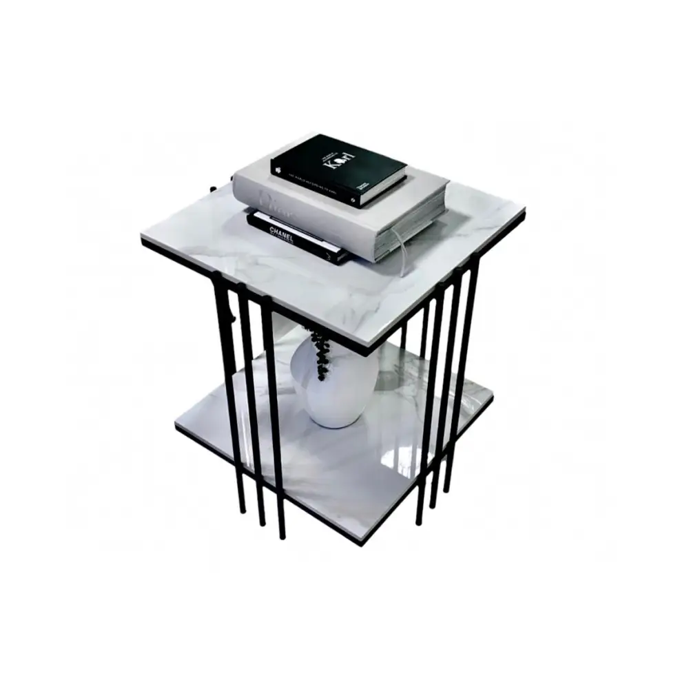 Interior Ave - Milano Black Square Side Table - Furniture > Living Room