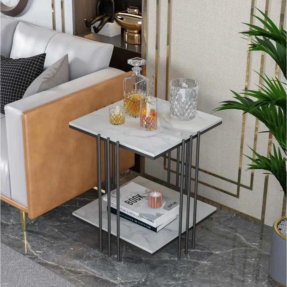 Interior Ave - Milano Black Square Side Table - Furniture > Living Room