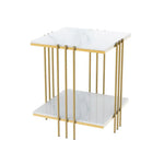 Interior Ave - Milano Gold Square Side Table - Furniture > Living Room