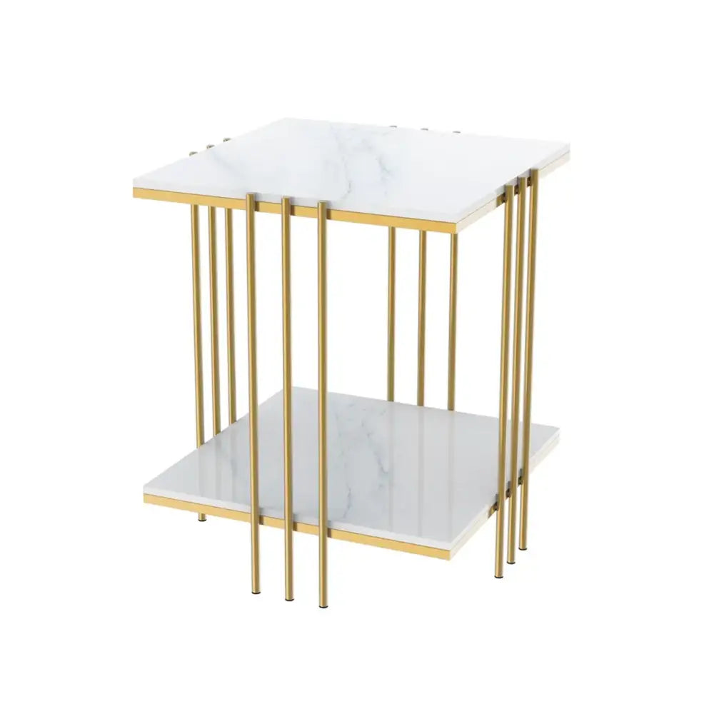 Interior Ave - Milano Gold Square Side Table - Furniture > Living Room